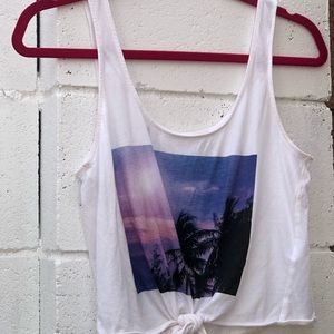 Sunset white tank top